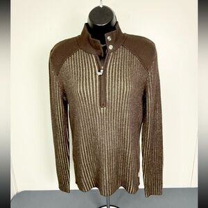 The North Face Womens Brown Wool Quarter Zip-Up Sweater